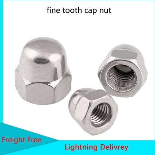 304 Stainless Steel Acorn Nut Fine Tooth Cap Nut Round Ball Head Nut 5pcs
