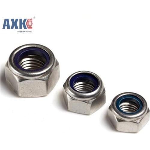 50Pcs DIN985 M2 M2.5 M3 M4 M5 M6 M8 Galvanized Self-locking Nut Nylon Lock Nut Locknut Slip Nut AXK008