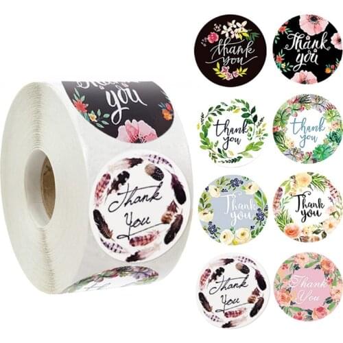 500pcs/roll Multiple Styles label Papers Baking Gift Wedding Decor Party Envelope Round Handmade Sealing Glue Food Sticker