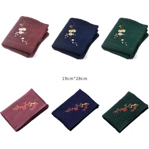 Chinese Style Cotton/Linen Embroidered Absorbent Cotton Tea Towel kitchen Towel Napkin Cleaning Cloth Tea Towel Super Durable