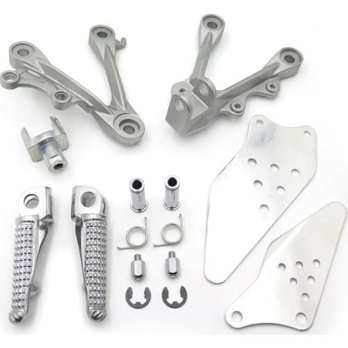Aftermarket free shipping motorcycle parts Front Rider Foot Rest Pegs Brackets For 2009-2011 Kawasaki ZX-6R SILVER