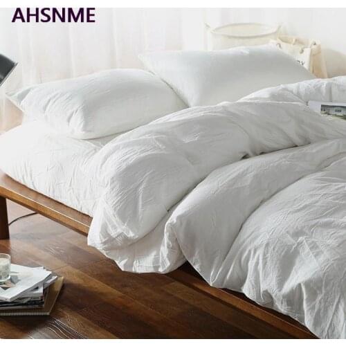 AHSNME 100% Cotton bed linen Super Soft Bedclothes Bedcover Cool Summer White Duvet Cover comforter bedding sets