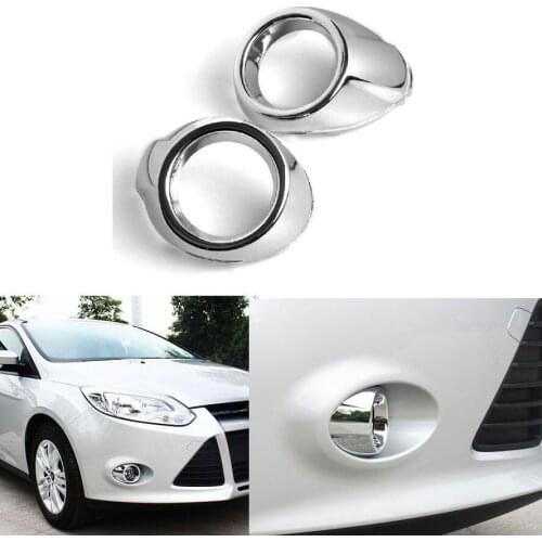 BBQ@FUKA 2pcs Chrome ABS Front Fog Lights Lamp Cover Bezels Trim Fit For Focus 2012 2013 Car Styling Auto Parts Accessories
