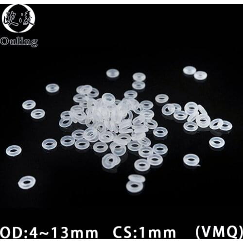 10PCS/lot White Silicon O-ring Silicone/VMQ 1mm Thickness OD4/5/6/7/8/9/10/11/12/13mm O Ring Seal Rubber Gasket Rings Washer