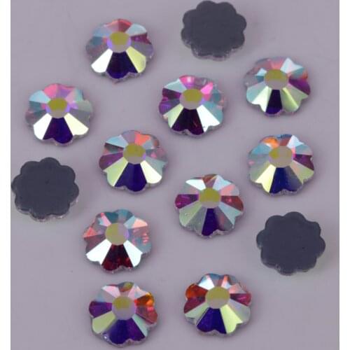 Free Shipping! High Quality 4mm,5mm,6mm,7mm Crystal AB Marguerite Flat Back Hotfix Rhinestones / Iron On Flat Back Crystals