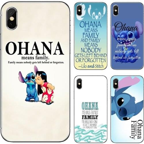 For Huawei Nova 2 2i 3 3i Y3 Y5 Y6 Y7 Y9 Prime 2015 2016 2017 2018 2019 Ohana-Means-Family-Lilo-Stitch-Inspired Cell Phone Case