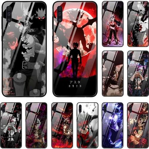 Black Clover Anime Asta Glass Phone Case for Samsung Galaxy A51 A50 A71 A70 A31 A21s A40 M31 M51 A41 A30 A10 A91 A11 A52 Cover