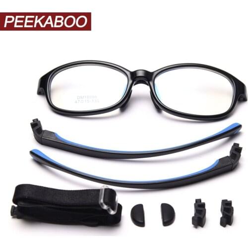 Peekaboo children square eyewear tr90 frame pink black girl optical glasses frame kids boy clear lens ultralight anti blue