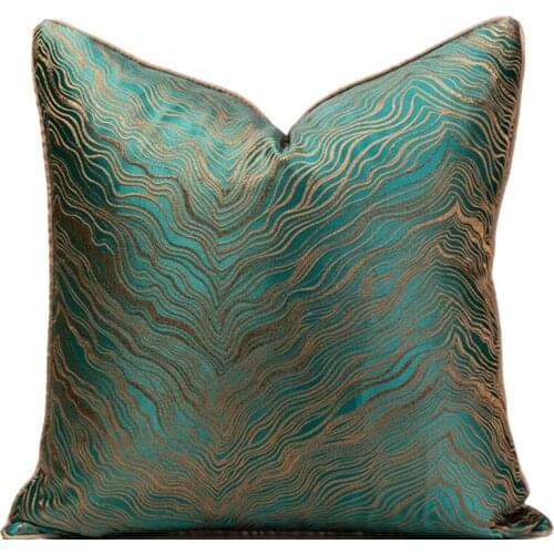 Sofa Pillowcase Cushion Modern Simple Dark Green Line Hugging Pillow Case Decoration Household Pillowcase