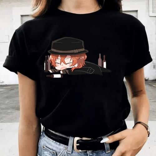 Japanese Anime Tees Shirts Bungo Stray Dogs T-Shirt Dazai Tshirt Classic Tshirts Chuuya Nakahara TShirt Harajuku hip hop Tshirt