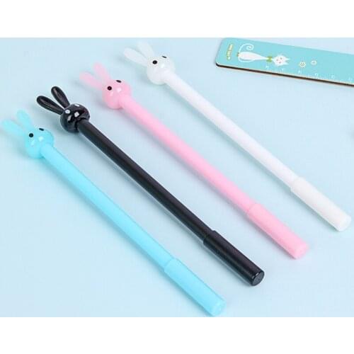 6pcs Gel Pens Cartoon Rabbit Writing Pen for Girl Student Gift School Stationery Office School Supplies Random Color