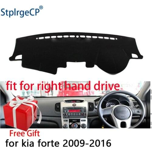 Car Dashboard Cover Mat for kia forte 2009-2016 Right Hand Drive Dashmat Pad Dash Mat Covers Dashboard Accessories