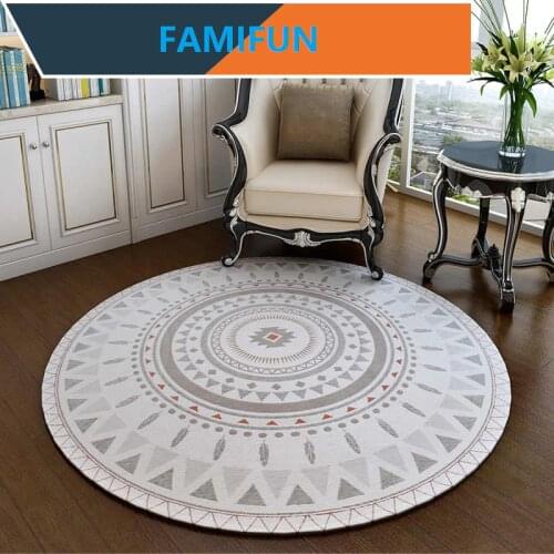 Round Carpets for Home Living Room Nordic Style Bedroom Floor Carpet Study Room Area Rug Computer Chair Hanging Basket Mats