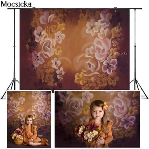 Mocsicka Blooming Flowers Photography Background Hand Drawn Style Dream Flowers Backdrop Child Portrait Decoration Props Studio