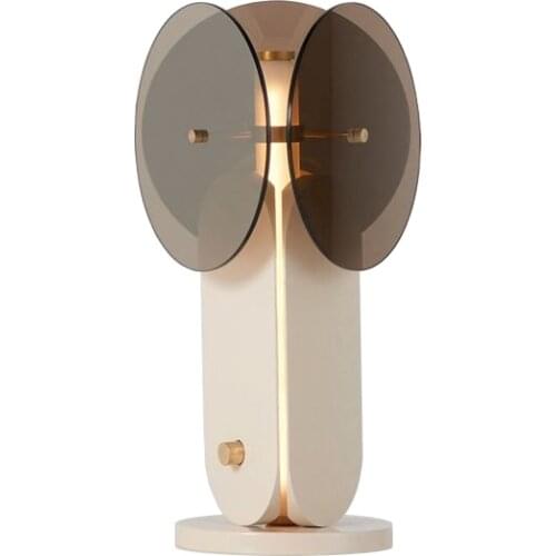 Latest design LED table lamp smoke glass shade good quality fashion design popular model for living room