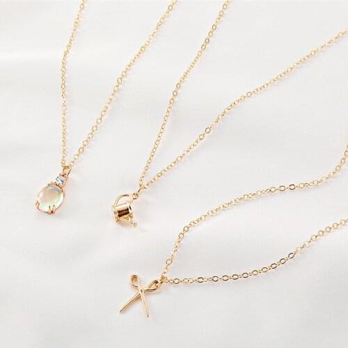 New Design Scissors Kettle Pendant Necklace For Women Girls Simple Style Zircon Copper Geometric Charms Choker Jewelry Gifts