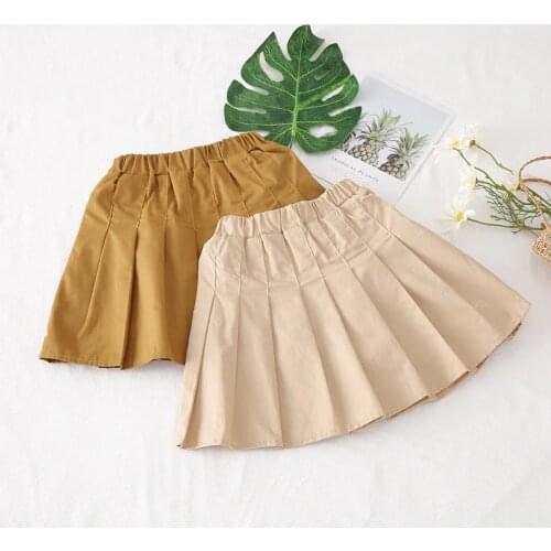 Baby Toddler Children Clothing School Pleated Girls Skirt Fashion Cotton Skirts Kids Summer Skirt Child Clothes with shorts