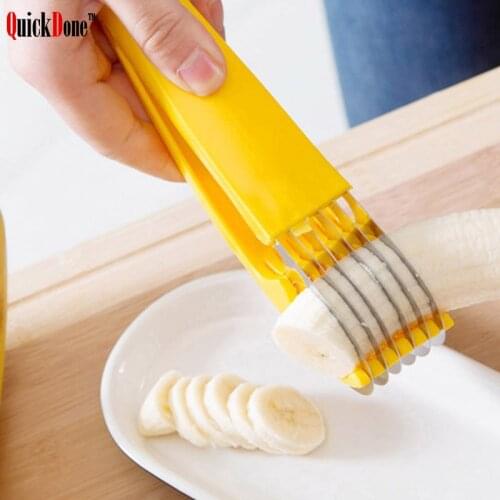 QuickDone Banana Slicers Cutters Stainless Steel Cucumber Chopper Sausage Ham Slicer Salad Sundaes Tools Home Cooking CKC1011