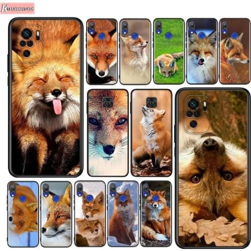 Lovely Animal Fox Silicone Cover For Xiaomi Redmi Note 10 10S 9 9S Pro Max 9T 8T 8 7 6 5 Pro 5A Phone Case