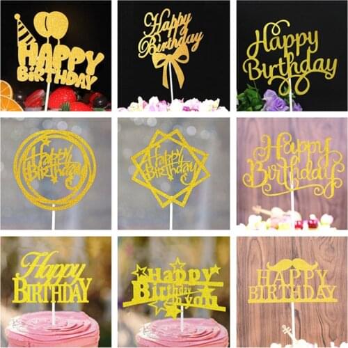 Happy Birthday Cake Topper Decoration Birthday Cake Topper Baby Party Supplies Babyshower Boy Decoration Cake Cupcake Toppers