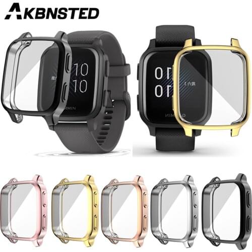 AKBNSTED Protective Case For Garmin Venu SQ Smart Watch Cover Replacement Soft TPU Protection Frame Shell For Garmin Venu SQ