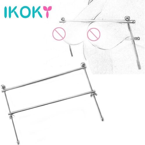 IKOKY Nipple Clamps Stainless Steel Adjustable Breast Stimulate Torture Nipple Clamps Flirt Tools Bondage Sex Toys For Couples