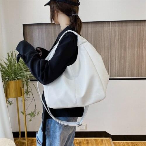 Macabaka Women Shoulder Bag Female White Half Moon Crossbody Bag Big Shopper Handbag Luxury Pu Leather Tote Bag Large Hobo Bags