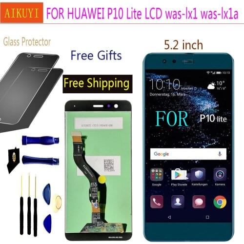 For HUAWEI P10 Lite LCD Display Touch Screen with Frame For HUAWEI P10 Lite LCD Screen was-lx1 was-lx1a