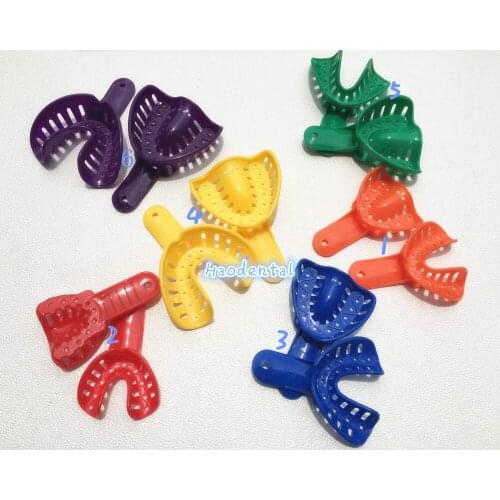 10pcs/5pairs Dental Impression Trays Plastic Materials Teeth Holder Dental Central Supply For Oral Tools