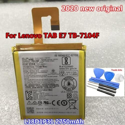 100% New High Quality Battery For Lenovo TAB E7 TB-7104F Replacement Lenovo L18D1P31 2750mAh