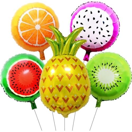 5pcs Fruit Set Foil Balloons Watermelon Inflatable Classic Toys Pineapple Balloons Birthday Party Decorations Kids Fruit party