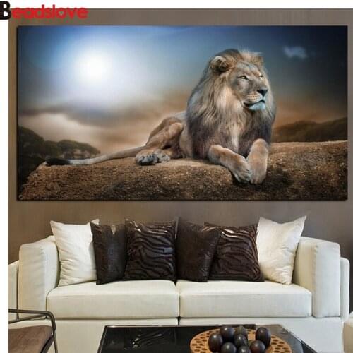 Large size 5d diy diamond embroidery painting lonely tigers Picture diamond mosaic full square round drill puzzle decoration