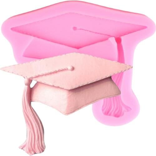 Aouke DIY Graduation Bachelor Cap Silicone Mold Epoxy Resin Chocolate Mold Cake Baking Decoration College Cap Silicone Mold