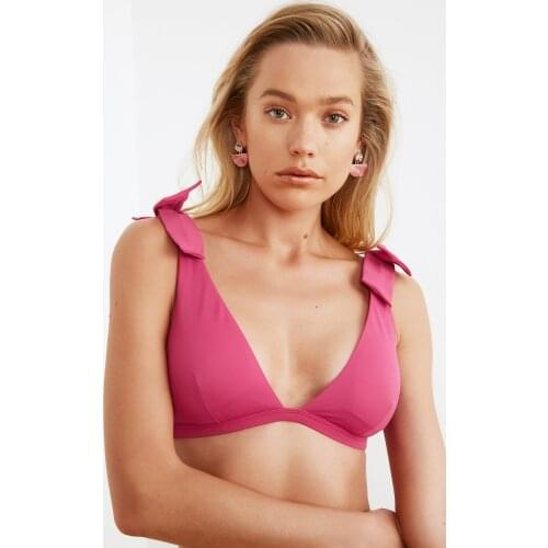 Trendyol Lacing Detailed Triangle Bikini Top TBESS21BU0021