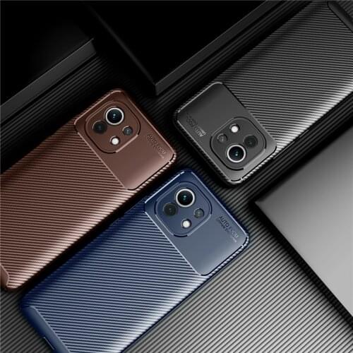 For Xiaomi Mi 11 Case Rubber Silicone Carbon Fundas Protective TPU Soft Shell Case For Xiaomi Mi 11 Cover For Xiaomi Mi 11