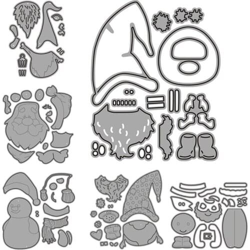 For Christmas Snowman Santa Claus Metal Cutting Dies DIY Scrapbooking for Photo Album Stamps Decorative Card Making Decor