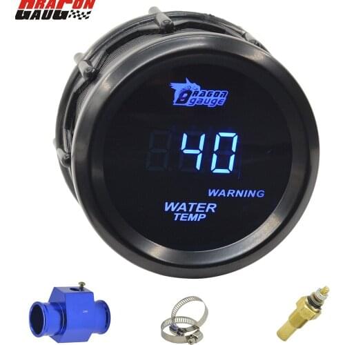 Dragon 52mm Blue LED Car Racing Modification Digital Water Temperature Gauge 40-150 Celsius Temp Sensor Meter Free Shipping