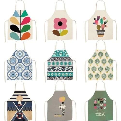 Geometric flower pattern apron for men baking accessories kitchen apron aprons for women master apron Household cleaning Apron
