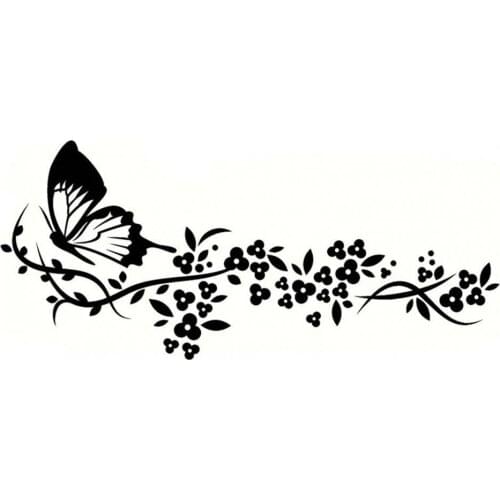 Flying Butterfly Flower Beautiful Car Door Window Sticker Decal Accessory Decor