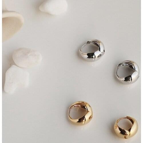 LOVOACC Minimalist Irregular Geometric Statement Earrings for Women Simple Gold Color Metallic Open Hoop Earrings Accessories