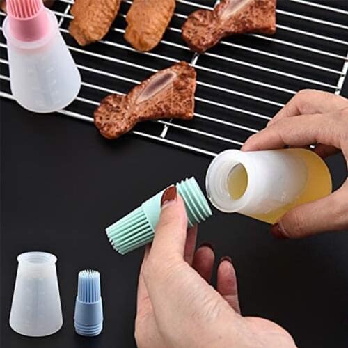 Barbecue oil Brush Silicone Oil Bottle with Cap Grill Pastry Brushes with Scale Sauce Kitchen Baking Cooking BBQ Basting Tool 1