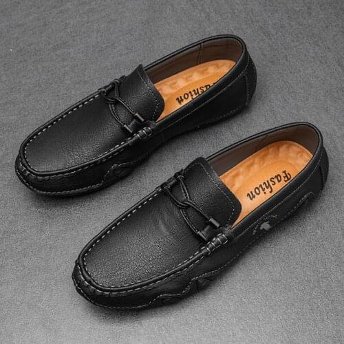 Shoes Male Casual Shoes Loafers Sneakers 2021 Men Fashion Leather Comfortable Loafers Outdoor Vintage Driving Shoes Lightweight