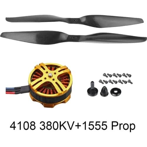 DIY Drone Kit​ 3-6S 380KV 4108 Multi Rotor Brushless Motor Pull-2080g +15x5.5 3K Propeller CW CCW 1555 for 4/6/8-Axle