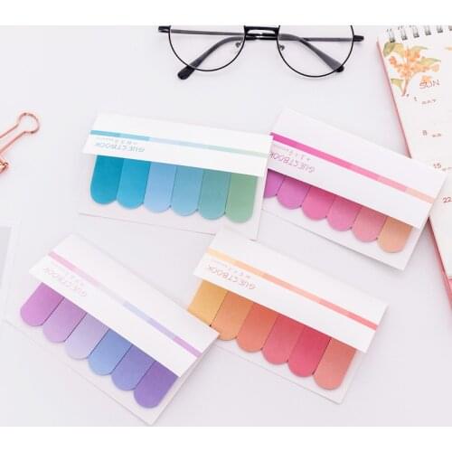 Creative six strips of colourful gradient sticky notes for office study and forgetfulness N sticky notes