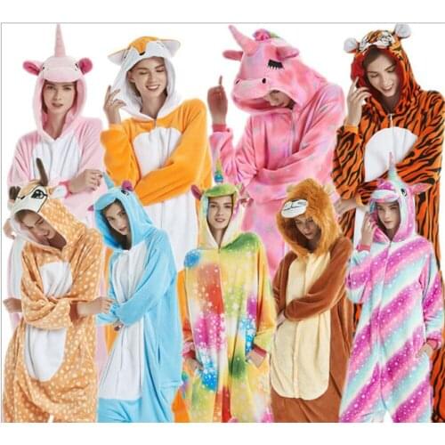 New Animal Pajamas Winter Flannel Onesie Pajama Unicorn Kigurumi Kids Costume Warm Nightgown for Teenage Boys Girls 4-20 Years