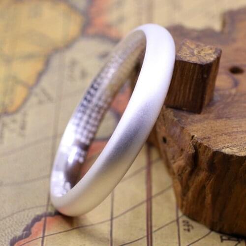 Limited Edition Pure Silver Chinese Characters Bracelet Buddhist Prajnaparamita Sutra Bracelet Fine Jewelry S999 Silver Bangle