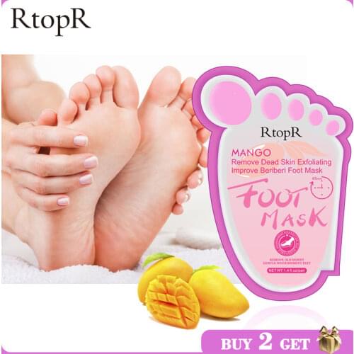 RtopR Peeling Foot Mask Exfoliating Dead Skin Improve Dry Cracked Foot Skin Repair Whitening Pedicure Moisturizing Foot Care