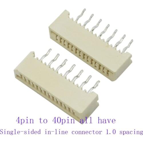 100pcs FFC FPC connector 1mm 1.0mm 4p 5p 6p 7p 8p 9p 10p 11p 12p 13p 14p 15p 16p 17p 18p 20p 21p 22p 31p 32p 33p 39p 40p inline