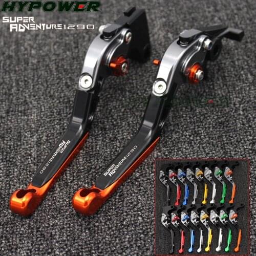 For KTM Super Adventure 1290 2015 2016 2017 2018 CNC Adjustable Foldable Extendable Motorbike Orange Brakes Clutch Levers
