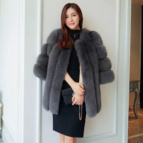 Women Brand Fur Coat Winter Women Long Faux Fox Fur Coats Furry Luxury Womens Fake Fur Jacket High Quality Faux Fur Coat Jacket